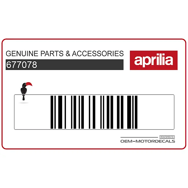 Aprilia SR Motard 125 Left Front Shield Graphic Decal Left Side OEM 677078
