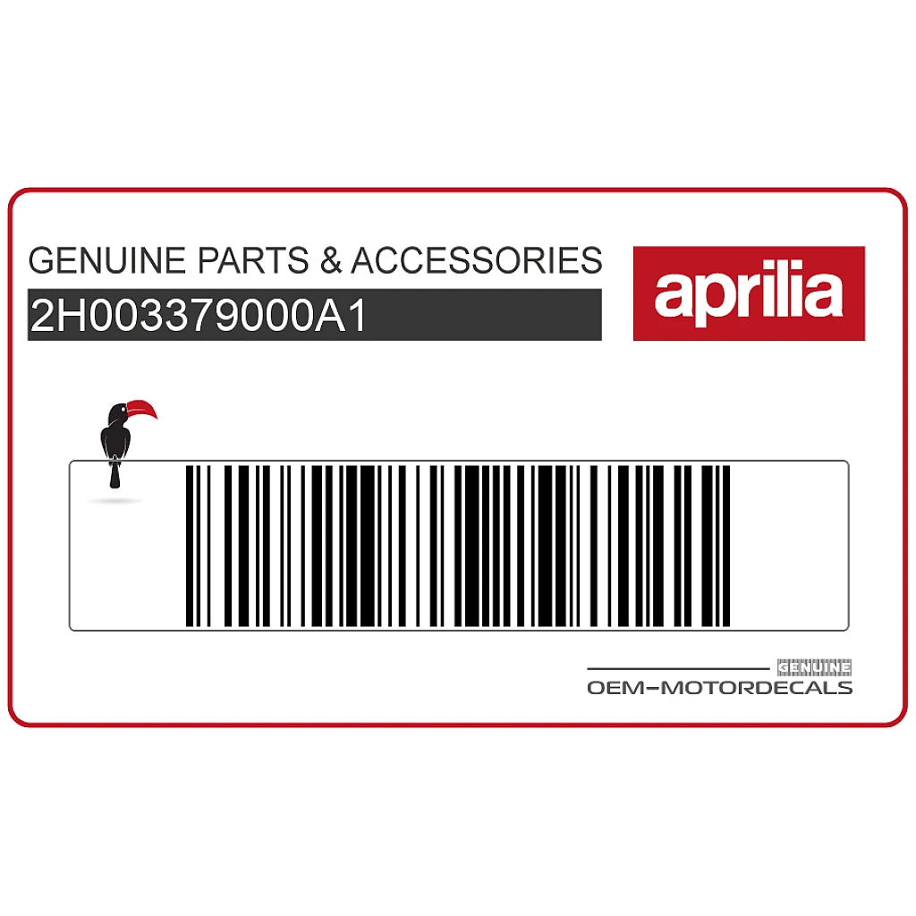 Aprilia SR Motard 125 Naklejka na tylną owiewkę 3V-tech 125 Lewa Strona OEM 2H003379000A1