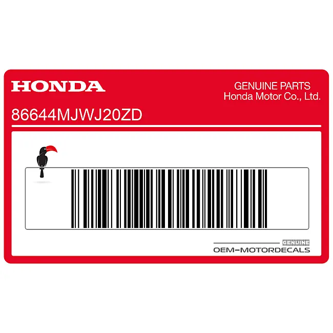 Honda CBR500R Adesivo Carenatura Centrale B Lato Sinistro OEM 86644MJWJ20ZD