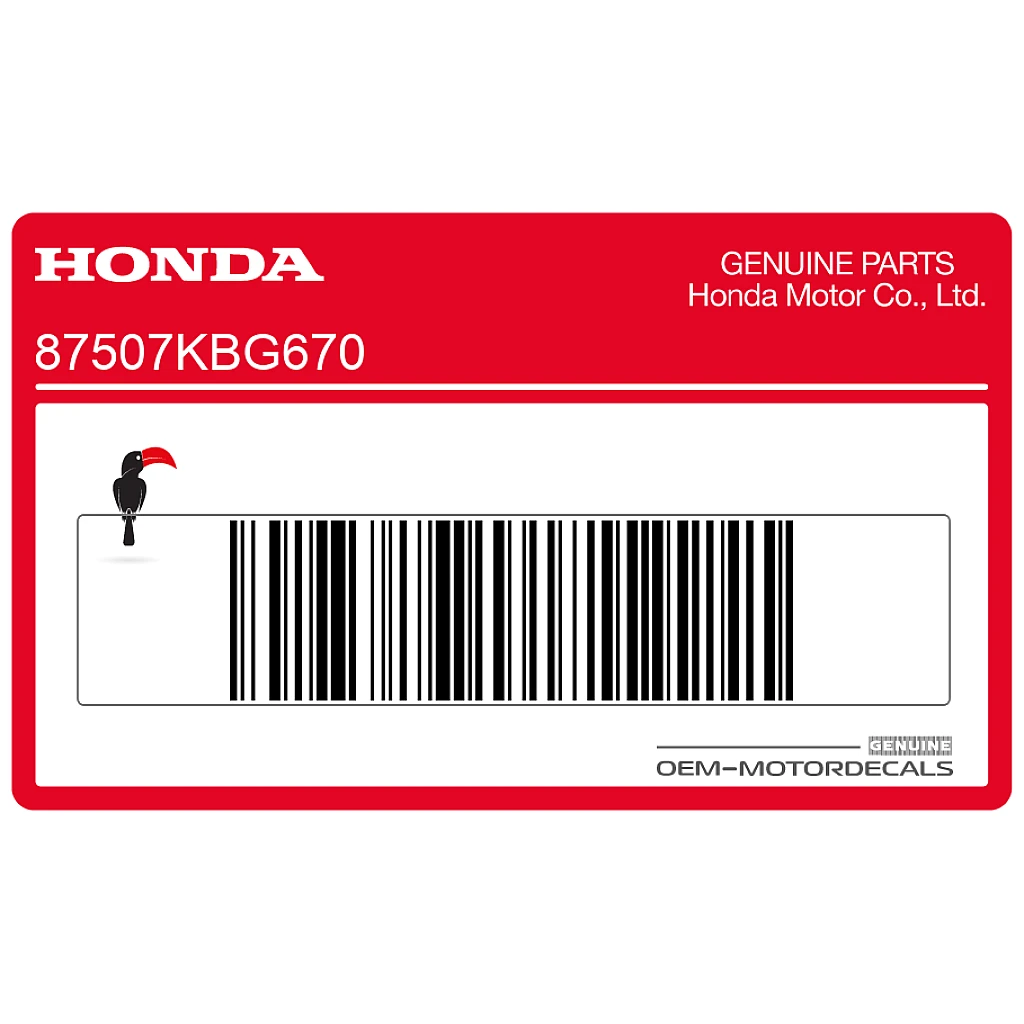 Honda CB250 Chain Guard MARKDRIVE CHAIN Warning Label Adhesive Sticker OEM 87507KBG670