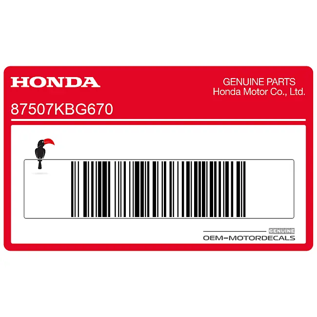 Honda CB250 Naklejka ostrzegawcza MARKDRIVE CHAIN na osłonę łańcucha, samoprzylepna naklejka OEM 87507KBG670