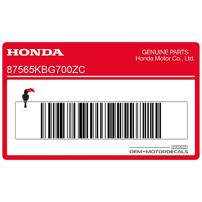 Honda CB250 Naklejka ostrzegawcza rama obszar akumulatora Oryginalna OEM 87565KBG700ZC Fabryczna oryginalna część