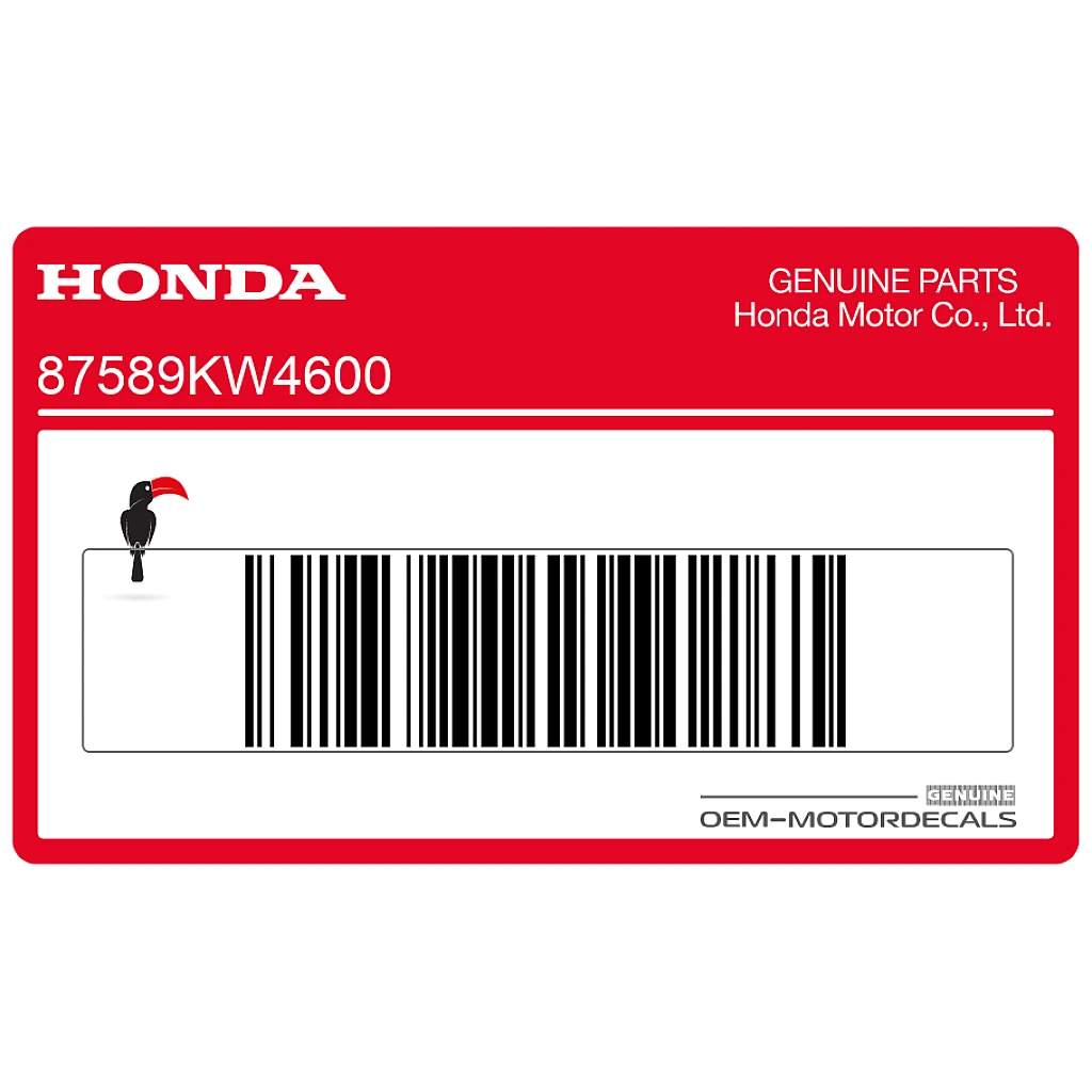Honda CB250 Headlight Caution Label OEM 87589KW4600