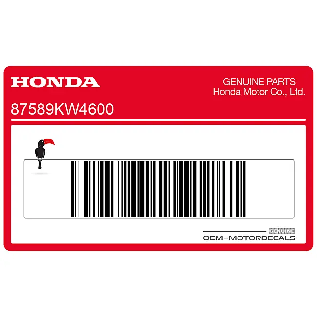 Honda CB250 Headlight Caution Label OEM 87589KW4600