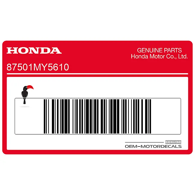Autocollant de prudence authentique Honda CB500 pour bras oscillant côté gauche OEM 87501MY5610 Plaque d'immatriculation usine