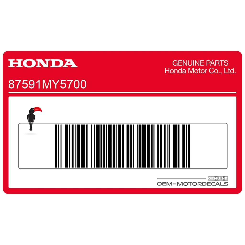 Honda CB500 Rahmen-Warnhinweisaufkleber OEM 87591MY5700 Echter Fabrikaufkleber
