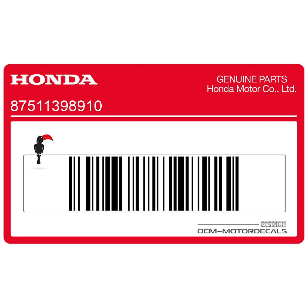 Honda CB250 Helmträger Aufkleber OEM 87511398910