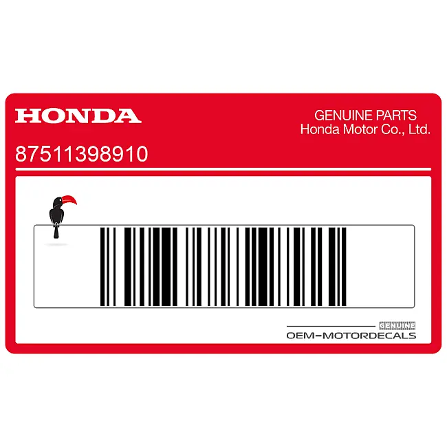 Honda CB250 Helmträger Aufkleber OEM 87511398910