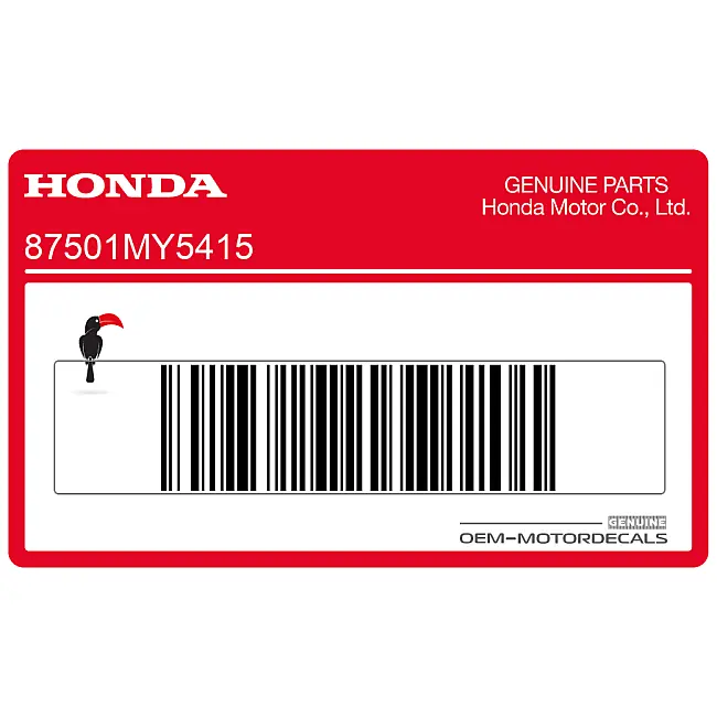 Autocollant Honda CB500 pour plaque enregistrée OEM 87501MY5415