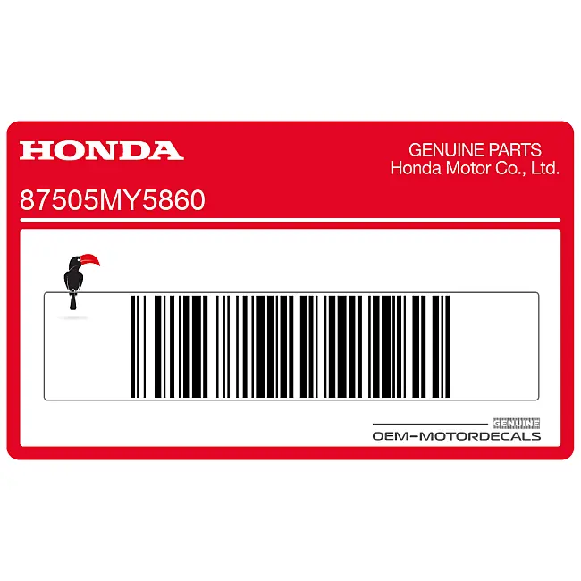 Autocollant d'information sur les pneus Honda CB500, bras oscillant, côté gauche, OEM 87505MY5860