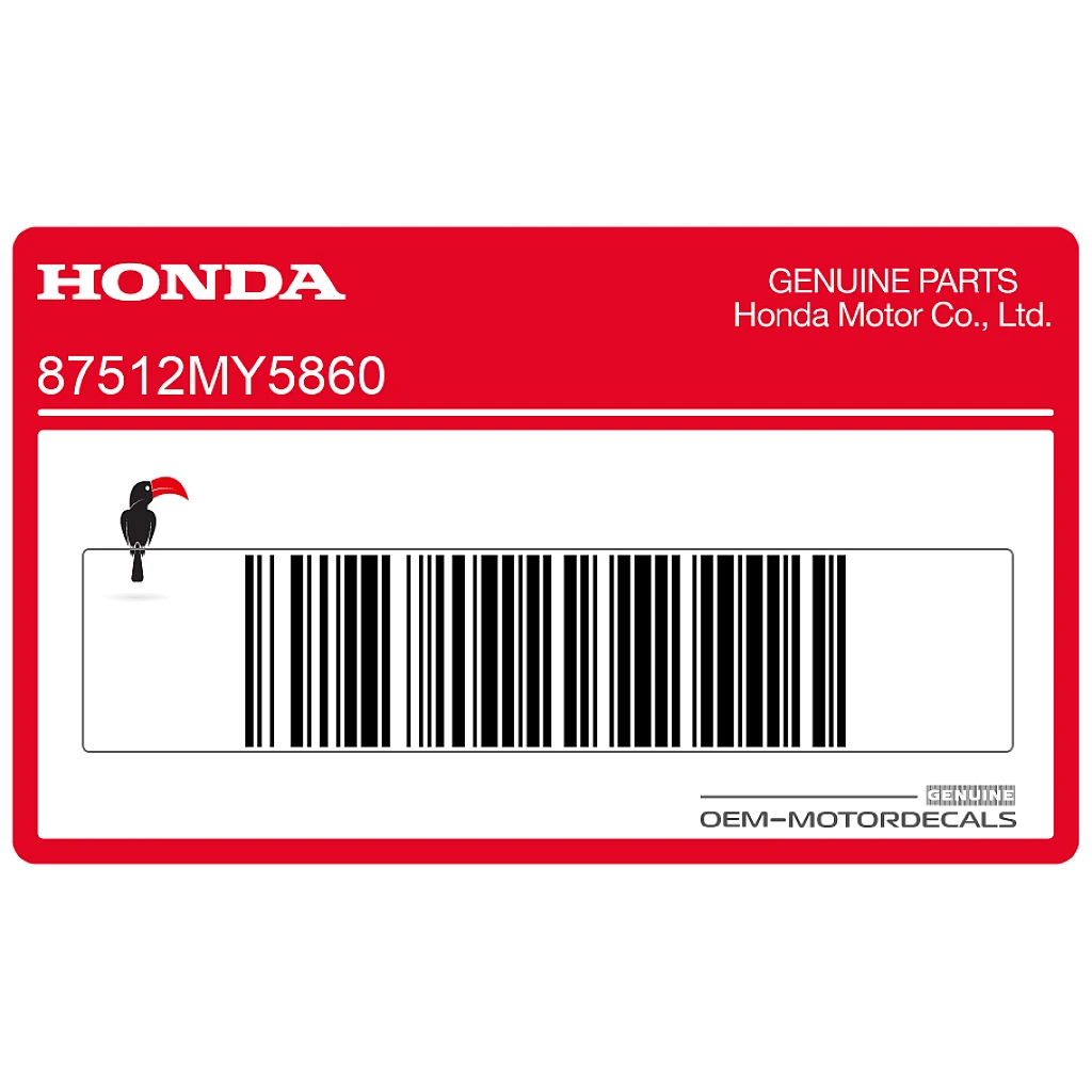 Honda CB500 Accessory Caution Label Left Side OEM 87512MY5860