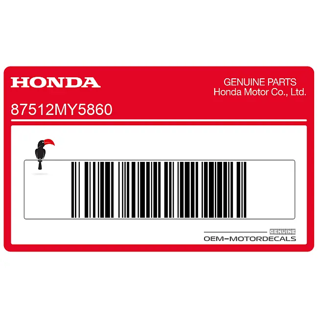 Autocollant de mise en garde accessoire Honda CB500 côté gauche OEM 87512MY5860