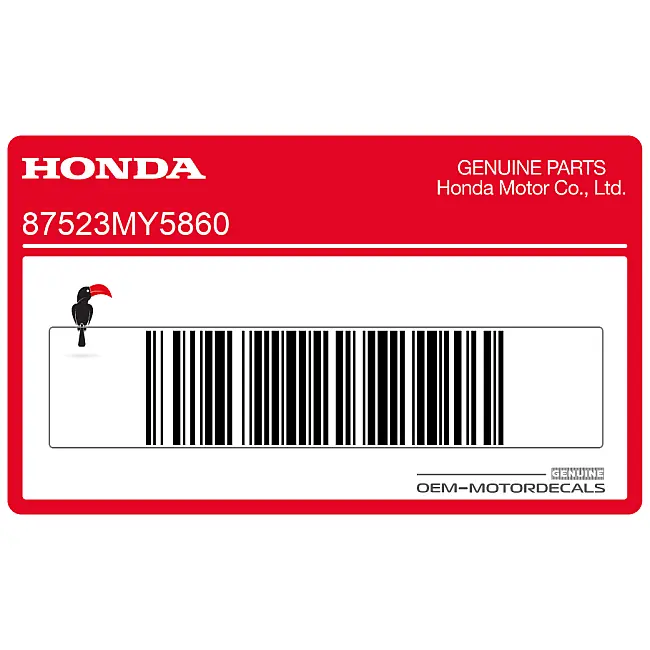 Autocollant de limite de chargement pour garde-boue arrière Honda CB500 OEM 87523MY5860