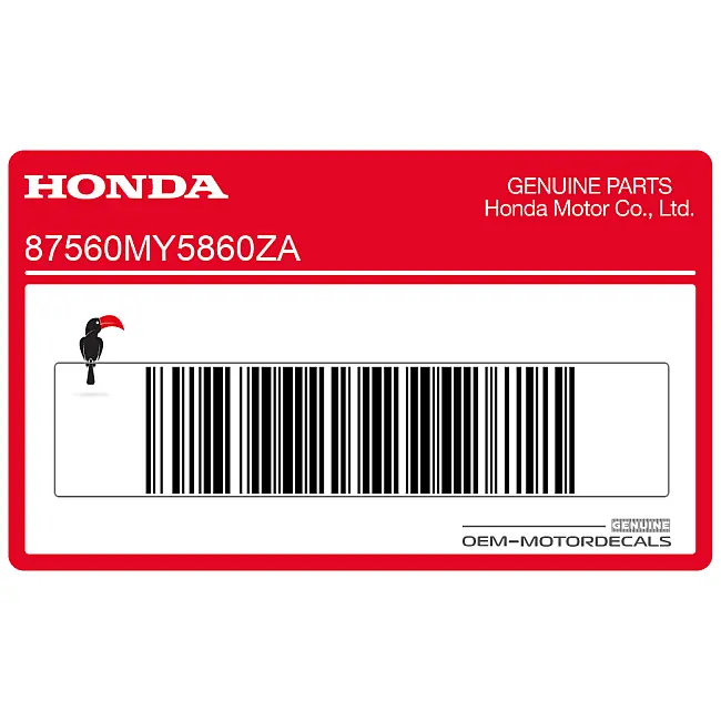 Autocollant Honda CB500 Bras Oscillant Côté Gauche OEM 87560MY5860ZA