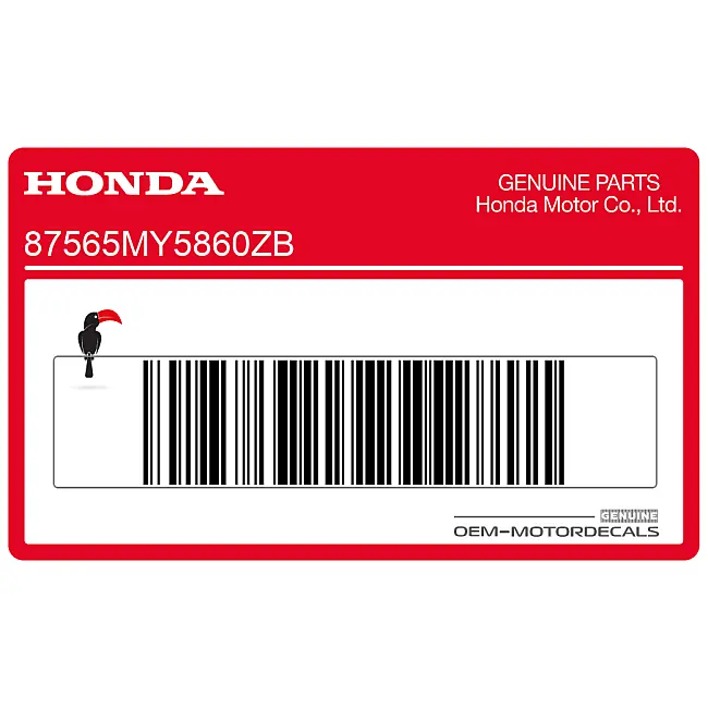 Honda CB500 Waarschuwingslabel sticker OEM 87565MY5860ZB