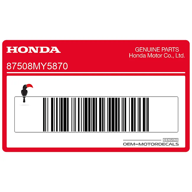 Autocollant d'avertissement de tendeur de chaîne de bras oscillant Honda CB500 côté gauche OEM 87508MY5870