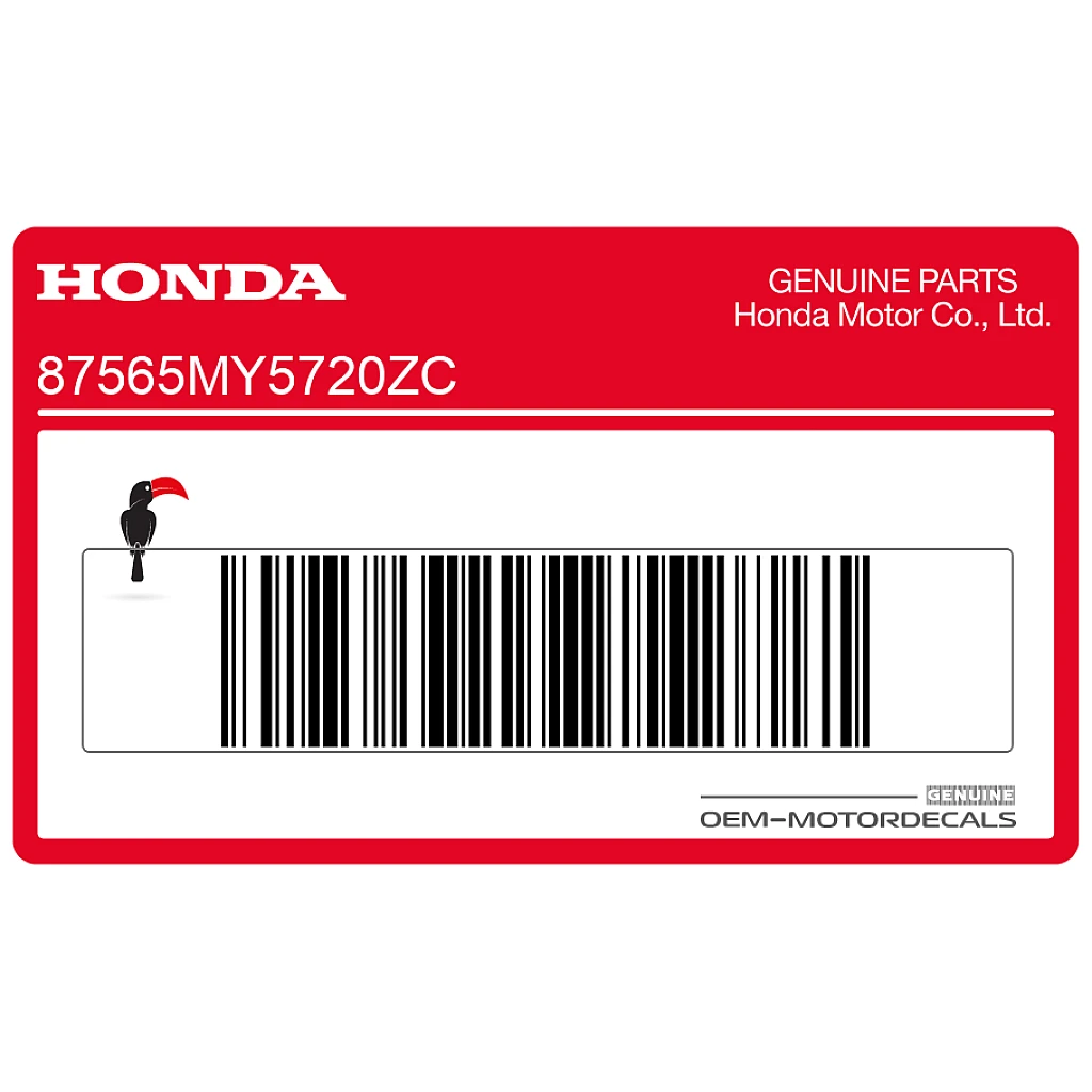 Honda CB500 Frame Waarschuwingssticker Linkerkant OEM 87565MY5720ZC