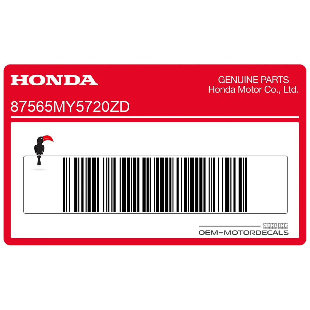 Honda CB500 Rear Fender Caution Label OEM 87565MY5720ZD