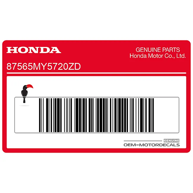 Honda CB500 Autocollant d'avertissement pour garde-boue arrière OEM 87565MY5720ZD