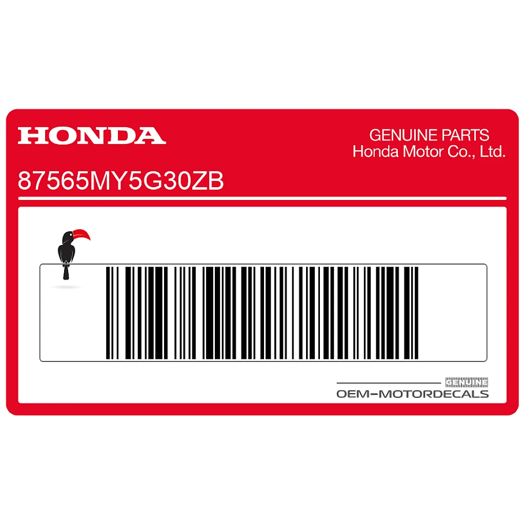 Honda CB500 Rear Fender Caution Label OEM 87565MY5G30ZB