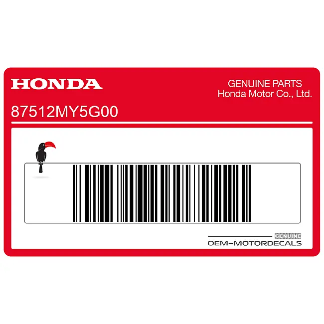 Honda CB500 Warnhinweis-Aufkleber für Helmträger OEM 87512MY5G00