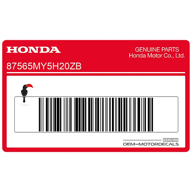 Honda CB500 Naklejka ostrzegawcza na wahacz lewa strona OEM 87565MY5H20ZB