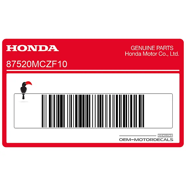 Honda CB900F Hornet Etichetta Avviso Telaio Antimanomissione OEM 87520MCZF10