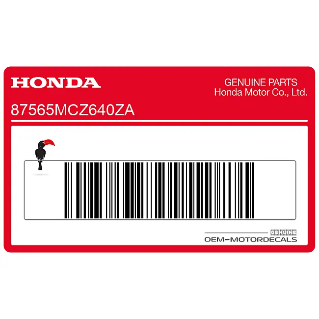 Honda CB900F Hornet Naklejka ostrzegawcza OEM 87565MCZ640ZA