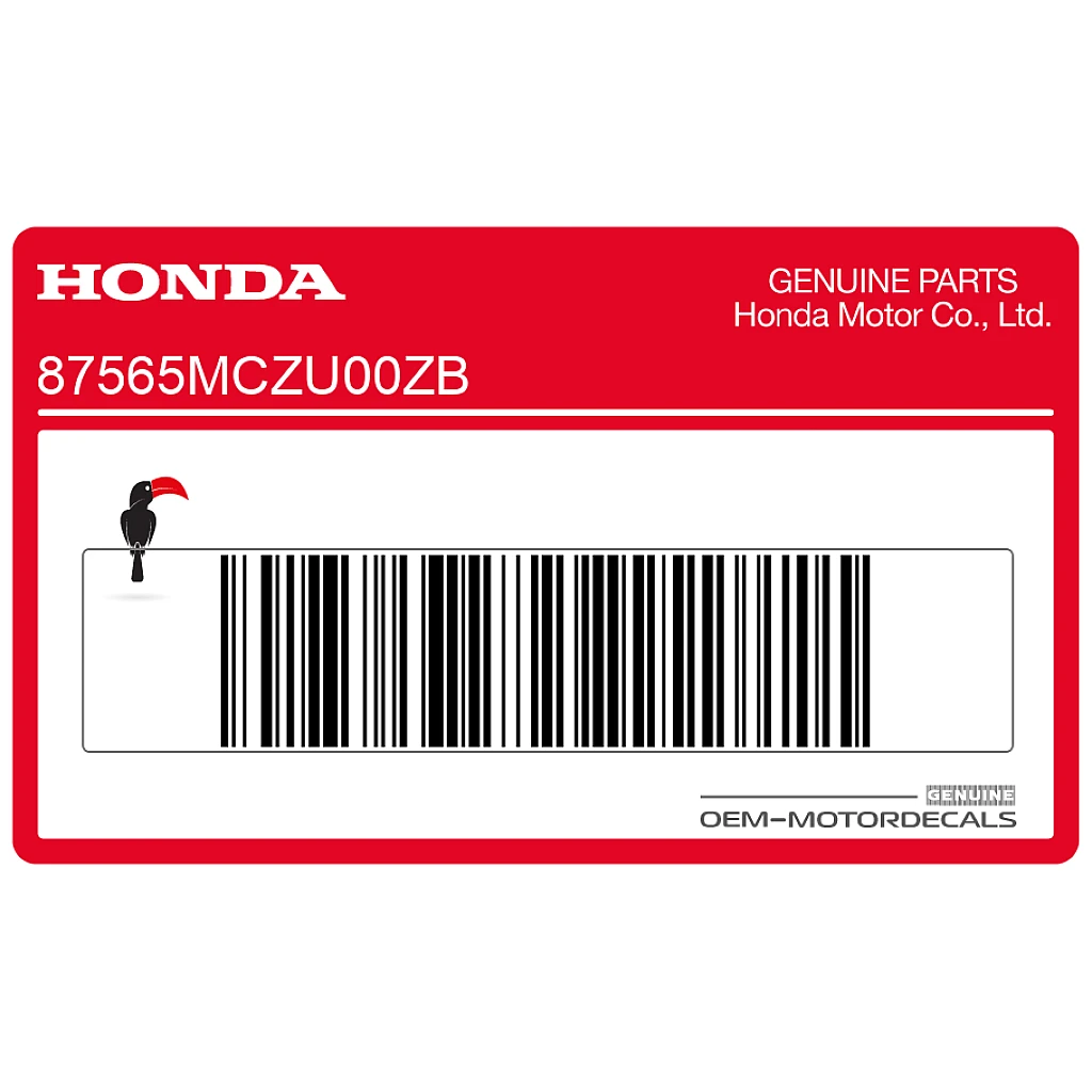Honda CB900F Hornet Frame Waarschuwingssticker OEM 87565MCZU00ZB
