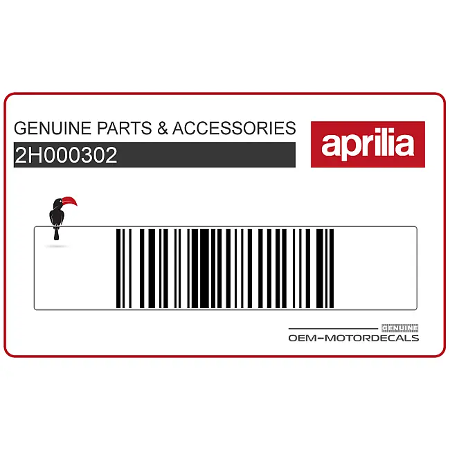 Aprilia SR50 Naklejka na dolną owiewkę Aprilia S, lewa strona OEM 2H000302