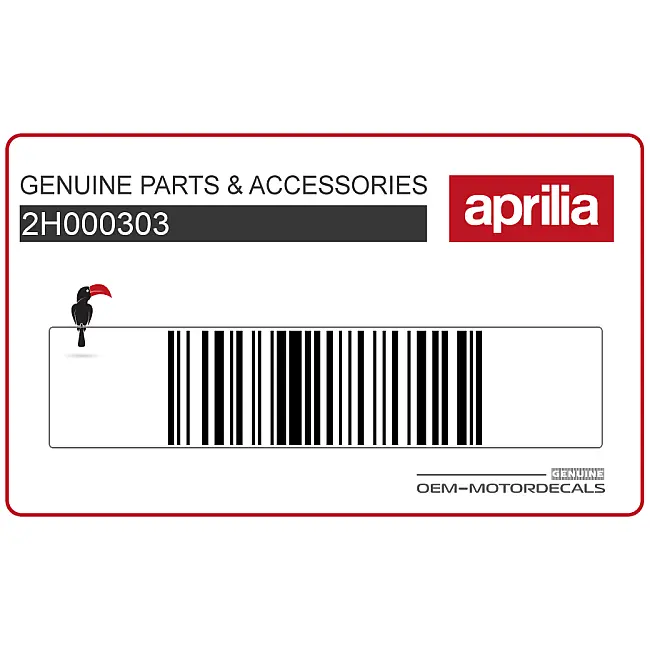 Aprilia SR 50 Heckverkleidungsaufkleber rechte Seite OEM 2H000303