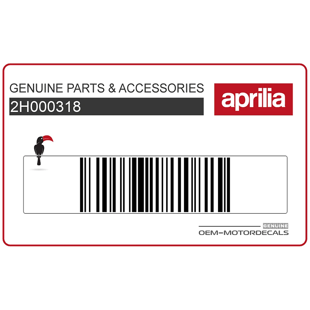 Pegatina Escudo Exterior Superior Izquierdo Aprilia SR50 OEM 2H000318