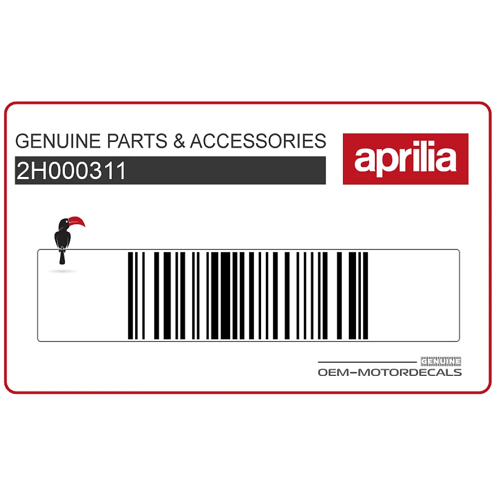 Pegatina Gráfica OEM 2H000311 para Carenado Inferior APR Lado Derecho Aprilia SR50