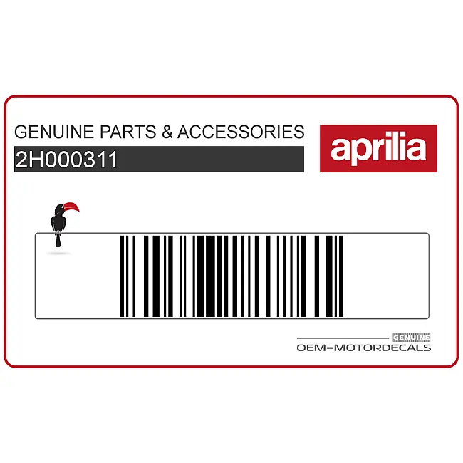 Aprilia SR50 Naklejka APR na dolną połowę owiewki Prawa Strona OEM 2H000311 Fabryczna Naklejka