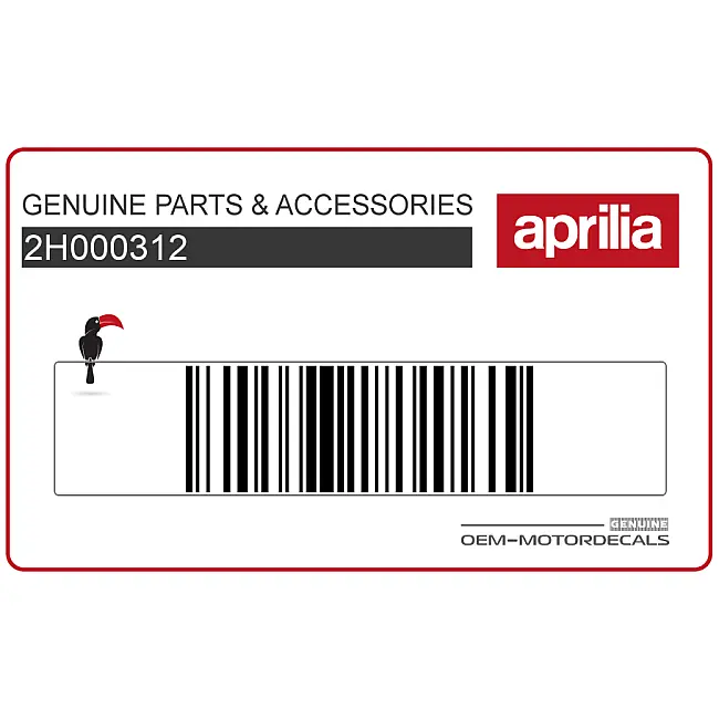 Aprilia SR50 Naklejka na osłonę lewą dolną OEM 2H000312 Oryginalna Fabryczna Grafika