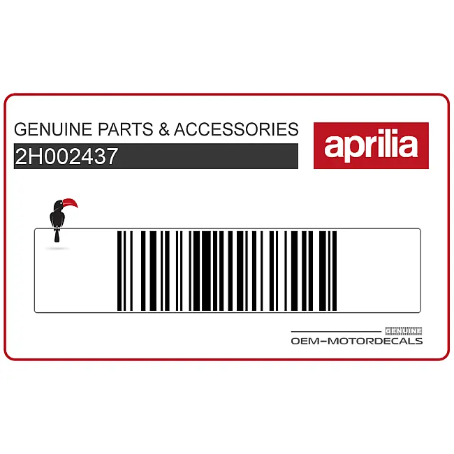 Aprilia SR50 Autocollant graphique avant gauche coque arrière SR 50 OEM 2H002437