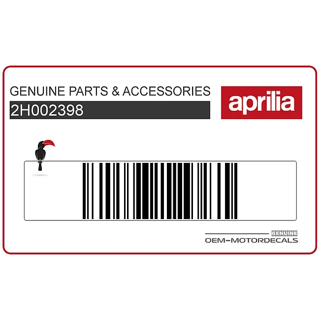 Autentico adesivo grafico carena scudo inferiore sinistra Aprilia SR50 OEM 2H002398 Vinile di fabbrica