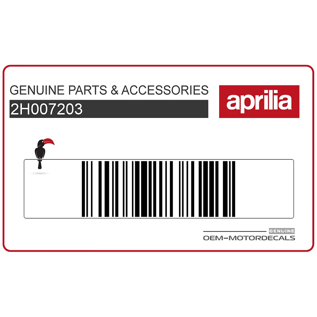 Aprilia RSV4 1000 1100 Rahmenband Aufkleber linke Seite OEM 2H007203