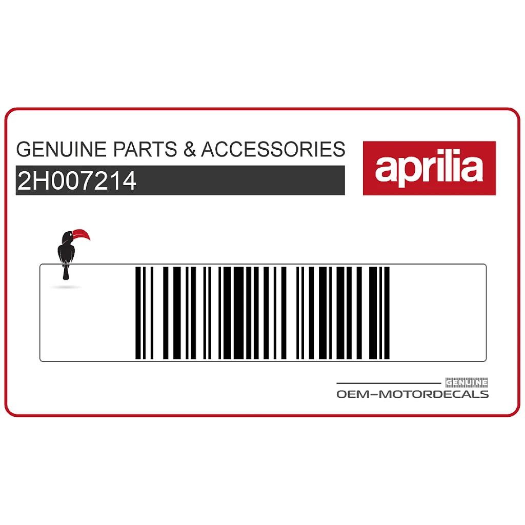 Autocollant RSV4 Factory Aprilia pour carénage arrière côté droit OEM 2H007214