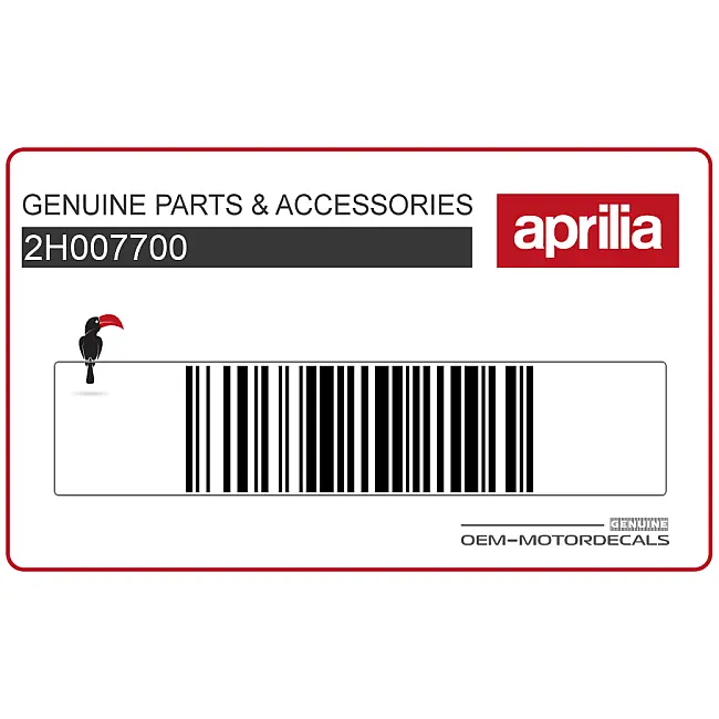 Aprilia RSV4 Naklejka na owiewkę boczną lewa strona OEM 2H007700