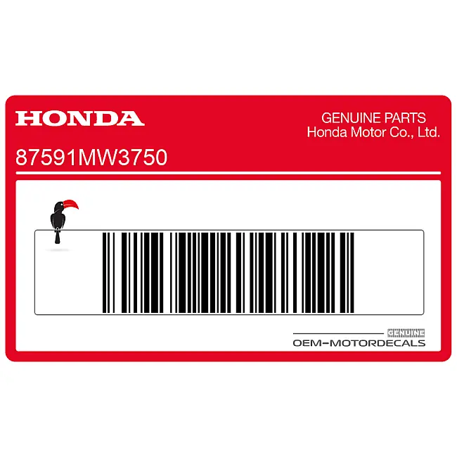 Honda CB750 SEVENFIFTY Frame Caution Label OEM 87591MW3750
