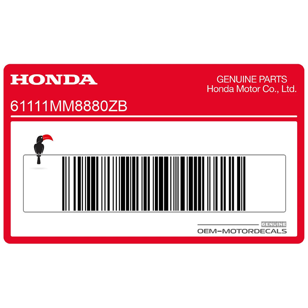 Genuine Honda VT1100 SHADOW Front Fender Stripe Graphic Decal OEM Part Number 61111MM8880ZB