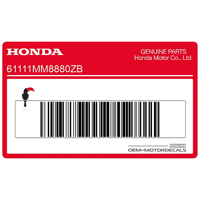 Pegatina gráfica OEM Honda VT1100 SHADOW para guardabarros delantero, número de pieza 61111MM8880ZB