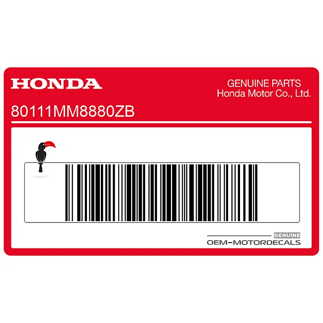 Pegatina de guardabarros trasero Honda VT1100 Shadow OEM 80111MM8880ZB