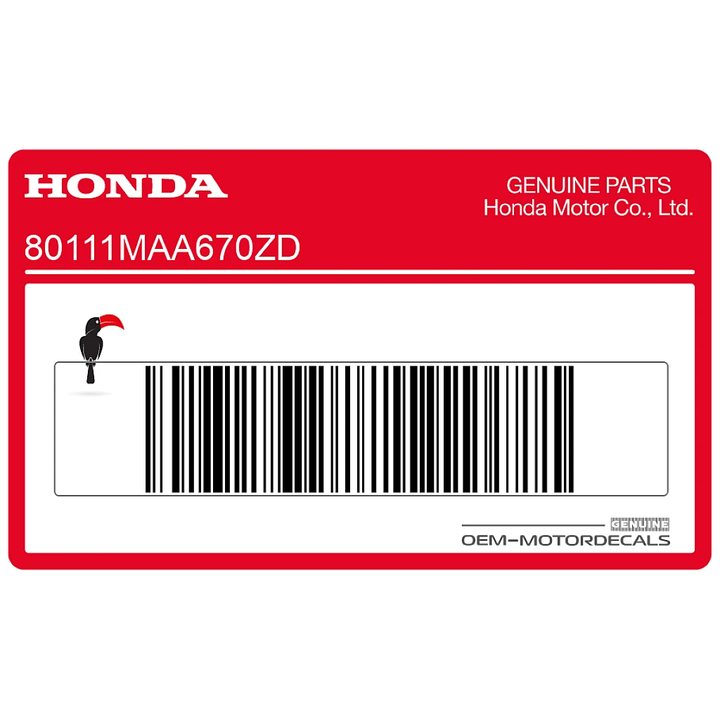 Honda VT1100 SHADOW Aufkleber für hinteres Schutzblech OEM 80111MAA670ZD werkseitig angepasster Vinyl-Aufkleber für Motorradrestaurierung.