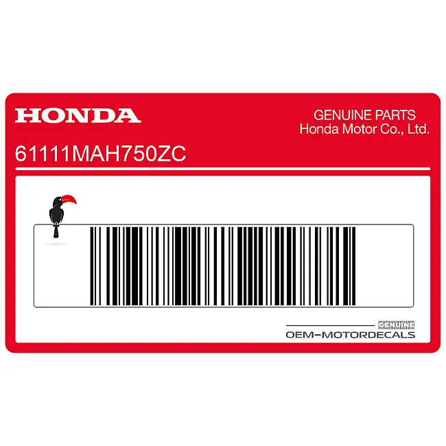 Honda VT1100 SHADOW Autocollant Graphique Garde-boue Avant Droit Authentique d'Origine OEM 61111MAH750ZC