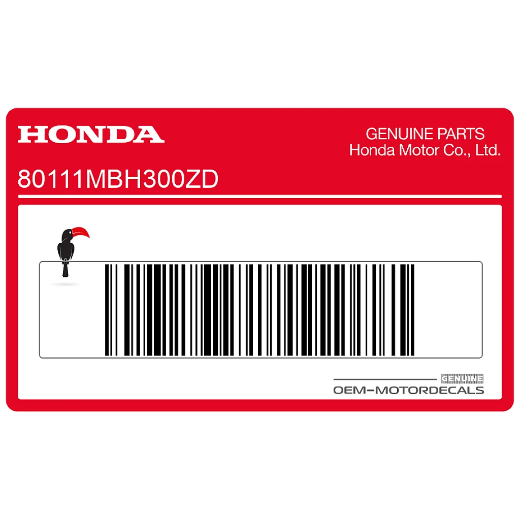 Honda VT1100 Shadow Autocollant Garde-Boue Arrière Droit Côté Droit OEM 80111MBH300ZD