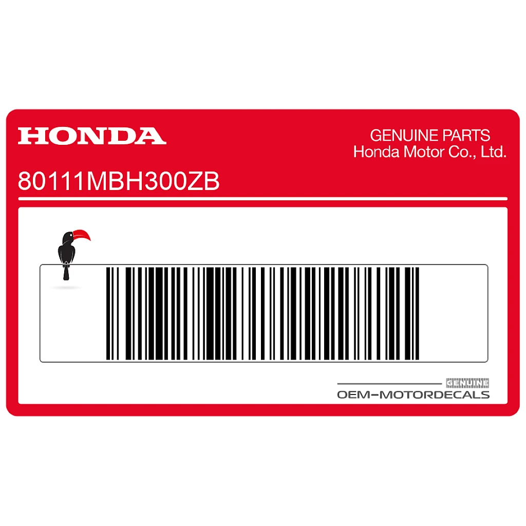 Honda VT1100 SHADOW Rear Fender Stripe Right Side OEM 80111MBH300ZB Factory Graphic
