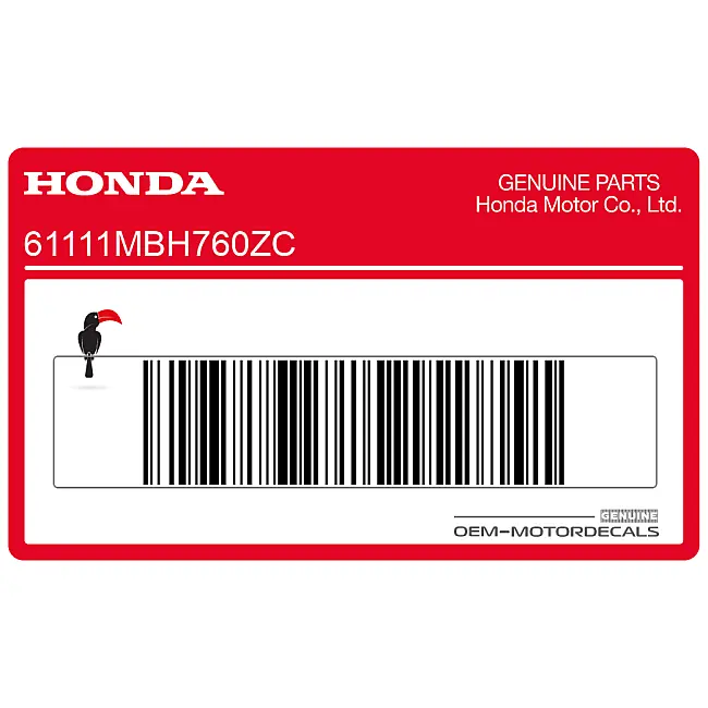 Honda VT1100 Shadow Vorderradabdeckung Aufkleber OEM 61111MBH760ZC Original Werk Grafik