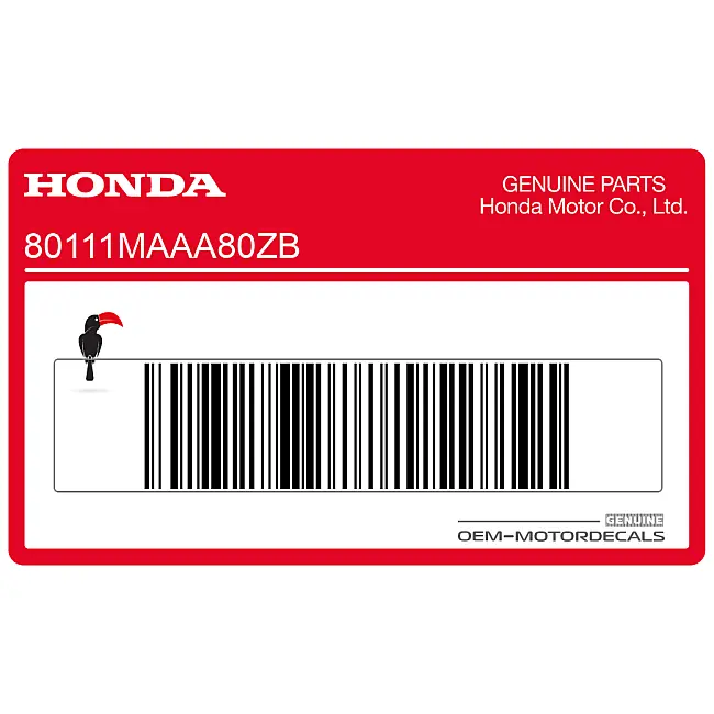 Honda VT1100 Shadow Naklejka na błotnik tylny OEM 80111MAAA80ZB